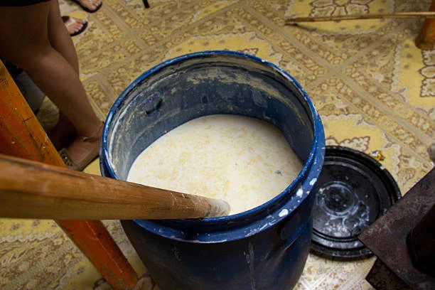 Airag in the fermenting process.