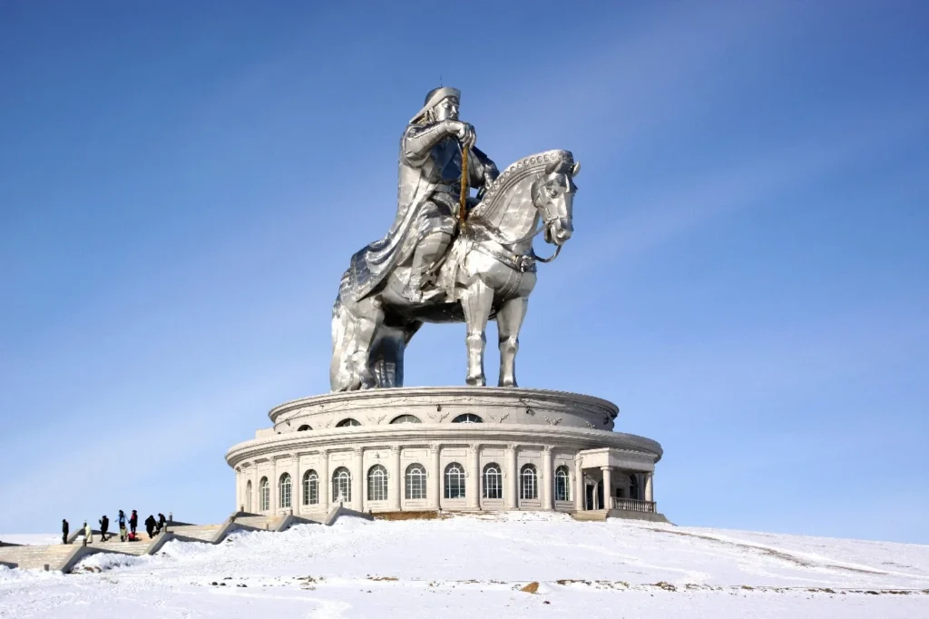 The impressive Chinggis Khaan Statue just outside of the capital Ulaanbaatar.